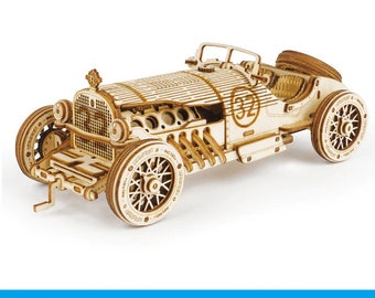 ROKR Vehicle Model 3D Wooden Puzzle Toy Assembly Locomotive Model Building Kits for Children Kids Birthday Gift