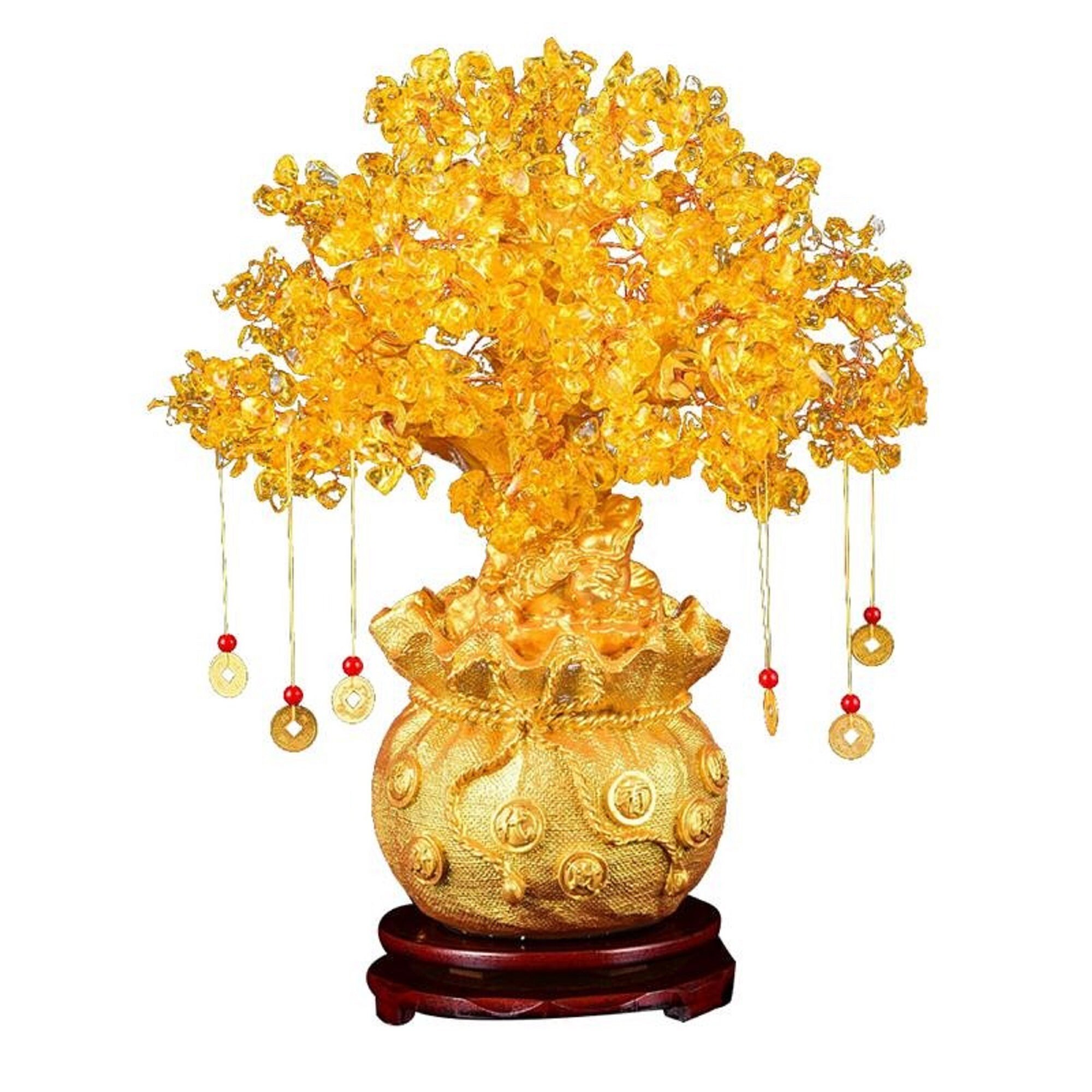 Lucky Tree Wealth Yellow Crystal Tree Natural Lucky Tree Money Etsy
