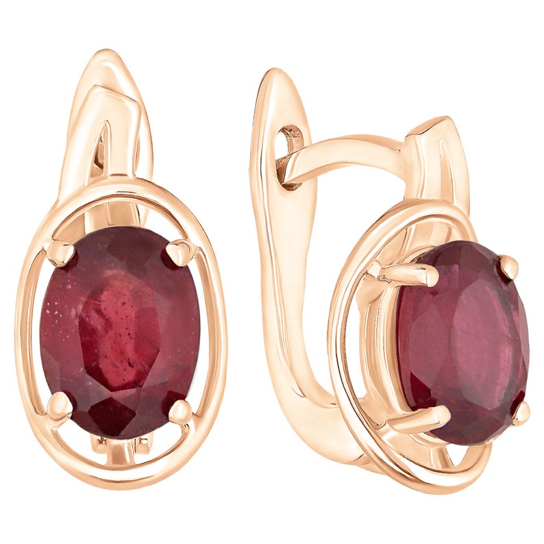 Ruby Earrings Silver Earrings For Women Dainty Bridesmaid Earrings with Latch Lock. July Red Birthstone Gift