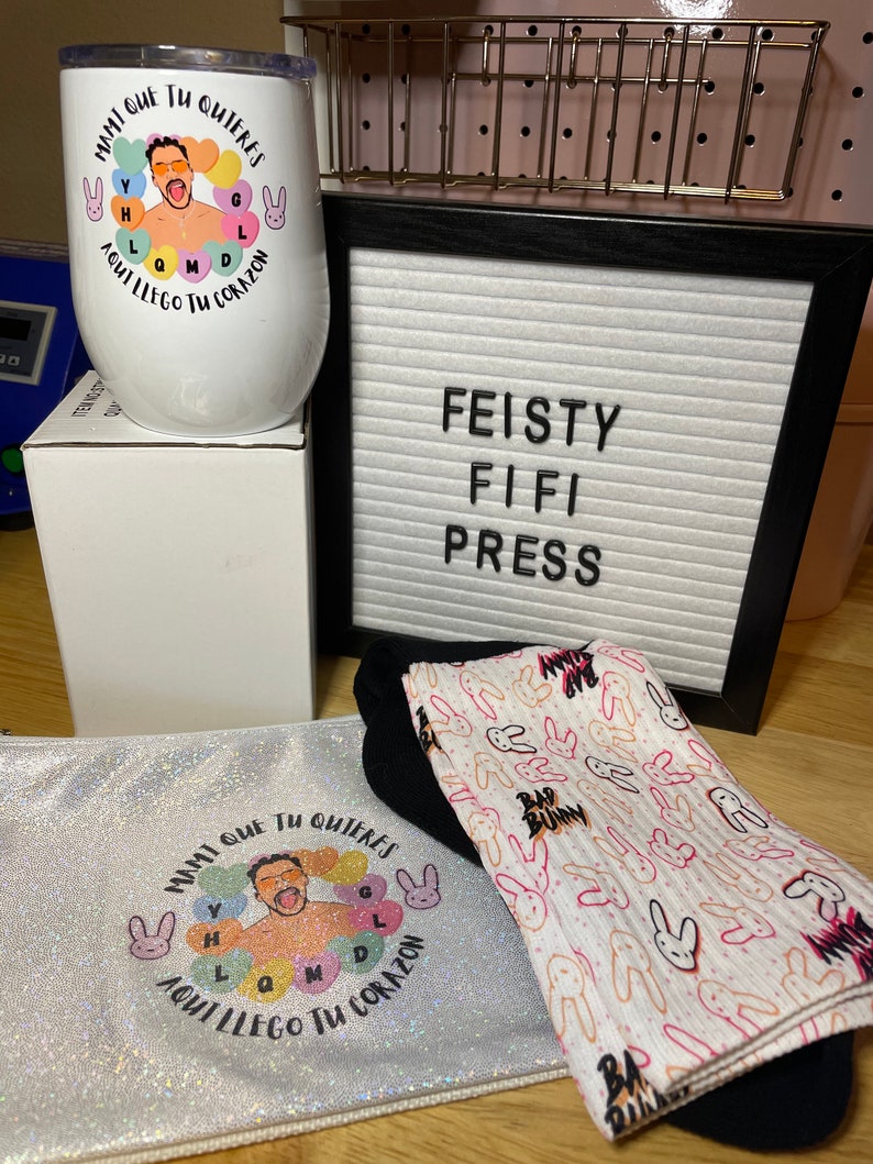 Personalized Bad Bunny gift| YHLQMDLG Bad Bunny Cup Bad Bunny Valentines Day Gift Box Bad Bunny Gifts for Her Bad Bunny Bundle
