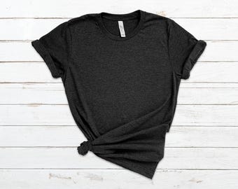 Blanco Bella+Canvas T-shirt | DONKERgrijs gemêleerd | T-shirt uniseks jersey | Zacht, lichtgewicht groothandelshirt | HTV, sublimatie en ambachtelijke projecten