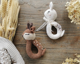 My fawn rattle - Crochet pattern PDF in english (US terms) French