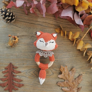 My fox rattle - Crochet amigurumi pattern PDF in english (US terms) French