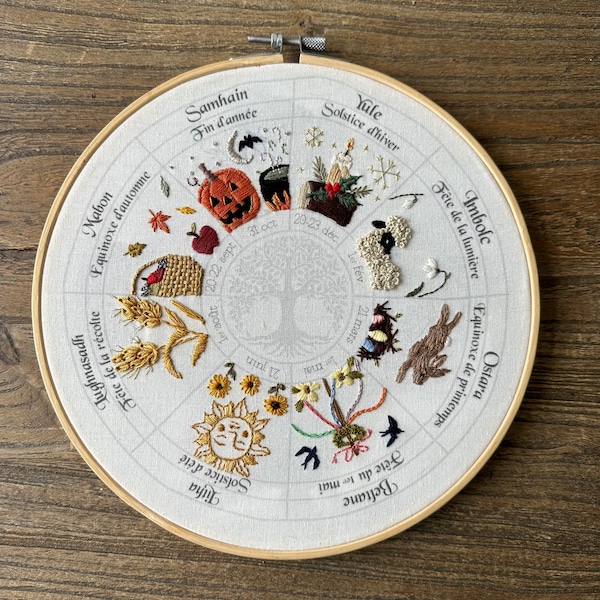 My Yearly Calendar: An Embroidery Canvas to Follow the Sabbats