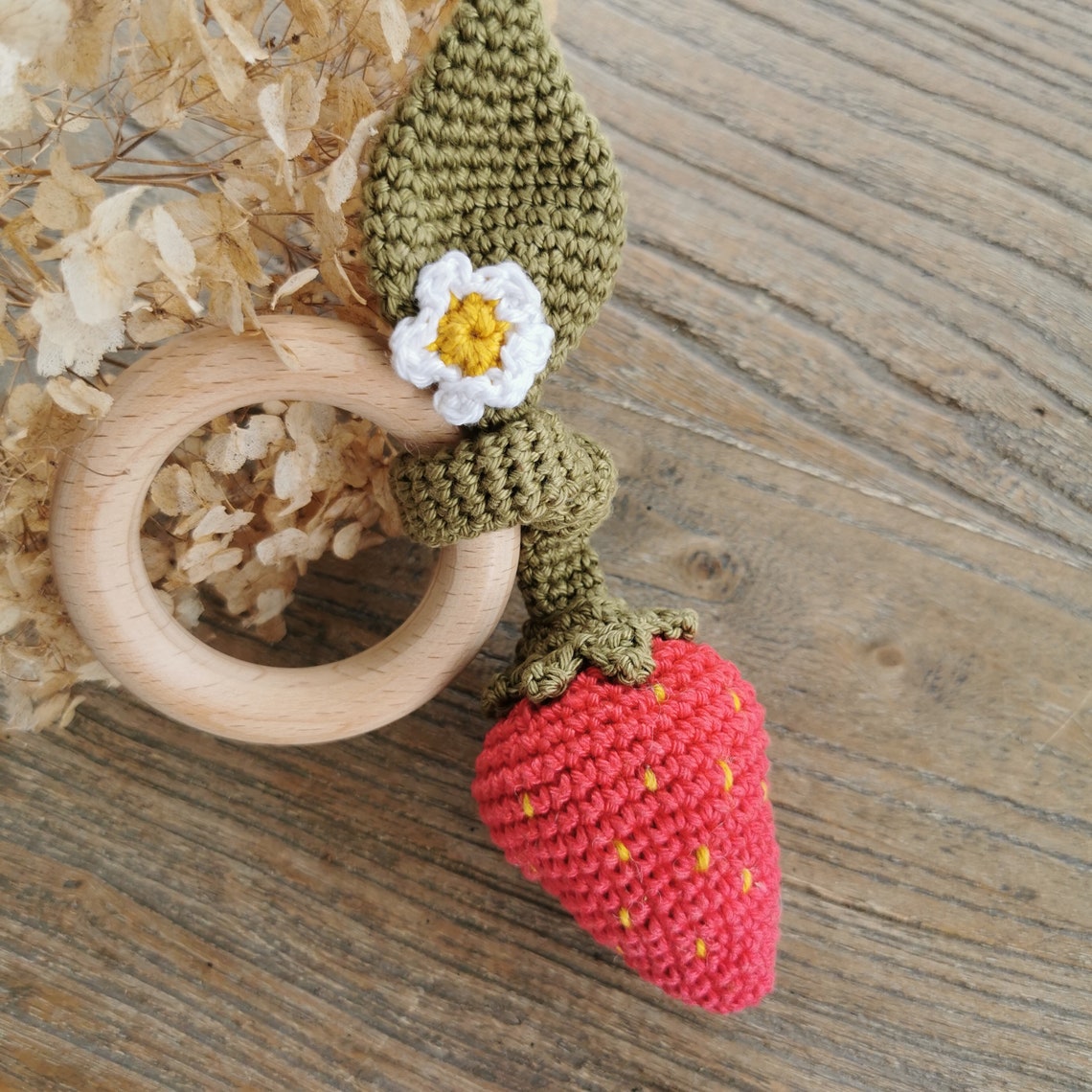 My Strawberry Rattle - Crochet Pattern PDF in English (US Terms) French ...