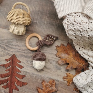 My acorn rattle - Crochet pattern PDF in english (US terms) French