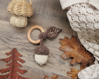 My acorn rattle - Crochet pattern PDF in english (US terms) French
