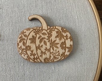 Citrouille d'automne - Porte-aiguille magnétique accessoire broderie, point de croix, feuilles