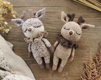 My sweet deer - Amigurumi crochet pattern PDF in english (US terms) and french