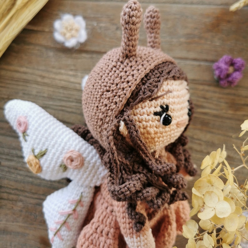 Butterfly doll the spring girl Amigurumi crochet pattern PDF in english US terms French image 5