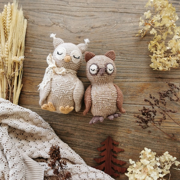 The midnight owl - Crochet pattern PDF in english (US terms) and french