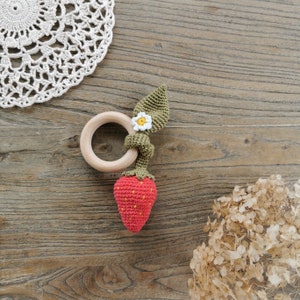 My Strawberry Rattle - Crochet Pattern PDF in English (US Terms) French ...