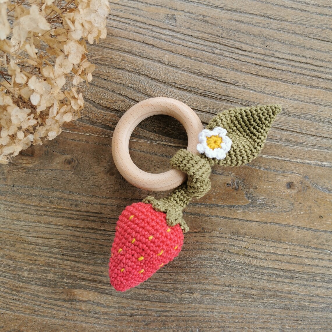 My Strawberry Rattle - Crochet Pattern PDF in English (US Terms) French ...