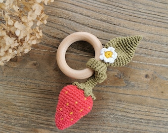 My strawberry rattle - Crochet pattern PDF in english (US terms) French