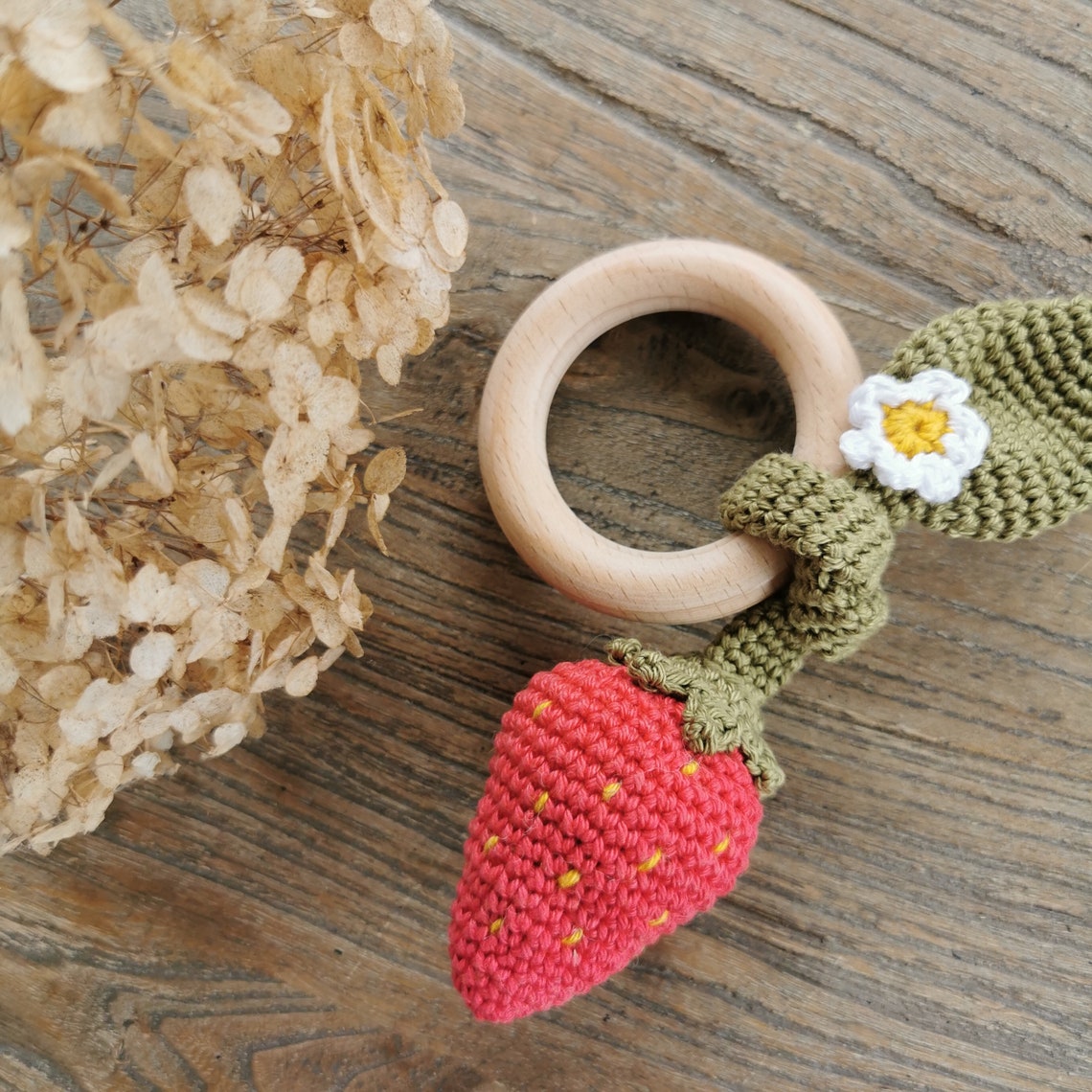 My Strawberry Rattle - Crochet Pattern PDF in English (US Terms) French ...