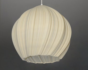 Wavy Hanging Soft glow Lampshade - Elegant Pendant glass-like Lamp Shade - Unique Sleek opaque Light shade