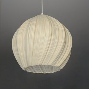 Wavy Hanging Soft glow Lampshade - Elegant Pendant glass-like Lamp Shade - Unique Sleek opaque Light shade