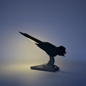 Lockheed SR-71 Blackbird airplane table lamp Personalized unique air force pilot gift 3d printed aviation office desk light image 8