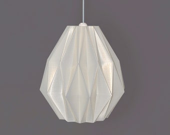 Beige Pearl Origami lampshade - Modern Bud Shaped Pendant Lamp - 3d printed Hanging Chandelier ceiling light