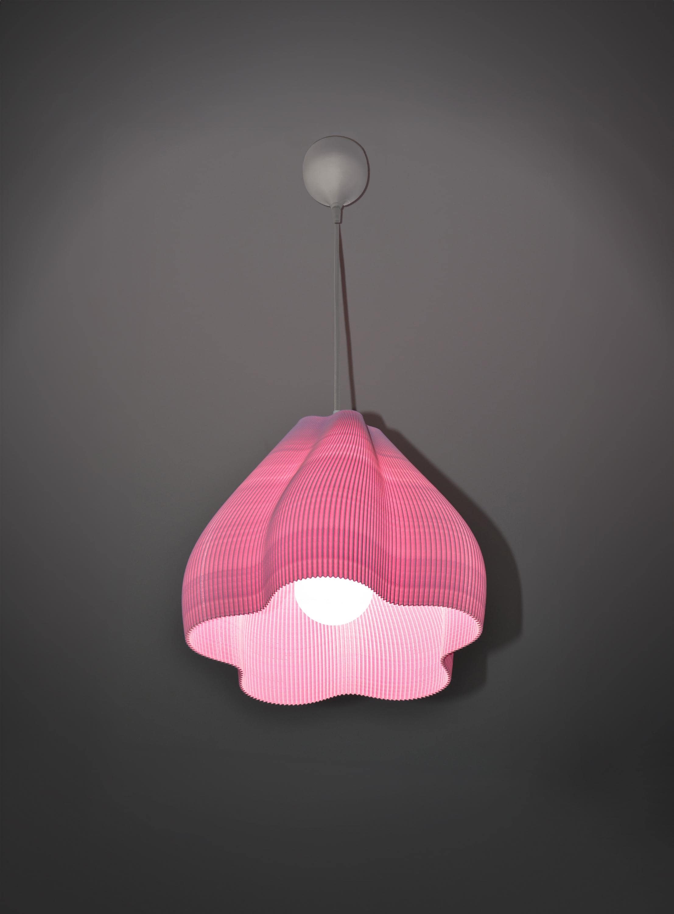 Pastel Pink Striped Pendant Lamp Shade - Modern Home Decor Lights Fixtures - 3d printed Pendant Lightings