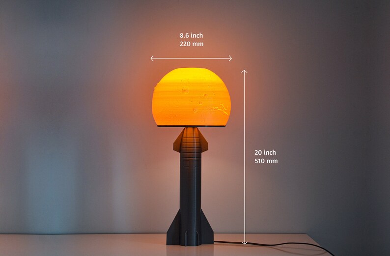 Spacex Starship SN20 With Mars as Shade Table Lamp Unique Etsy