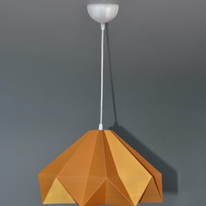 Golden Origami Pendant Lamp Shade: 3D Printed Japandi Light image 8