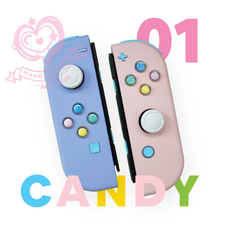 Custom Pastel Nintendo Switch Joycons with Crystal Heart Etsy