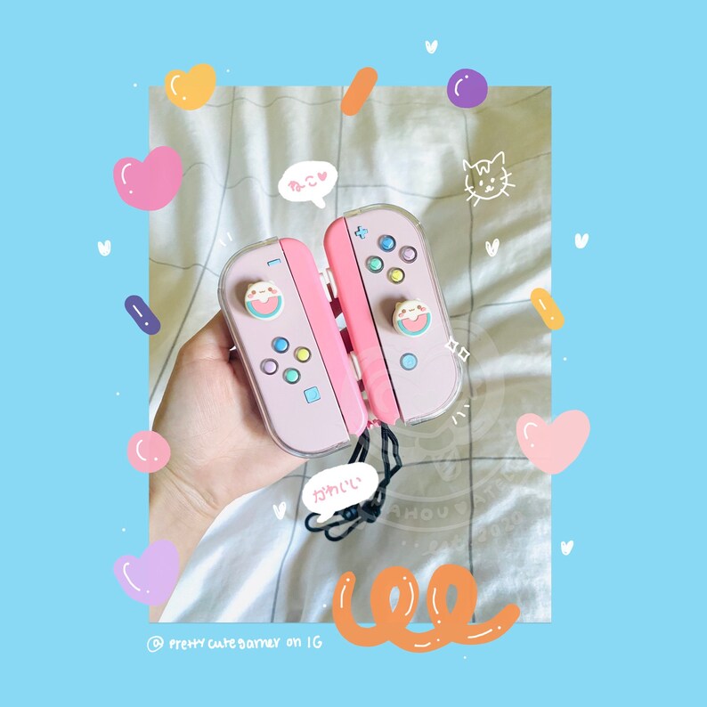 Custom Pastel Nintendo Switch Joycons with Crystal Heart Etsy