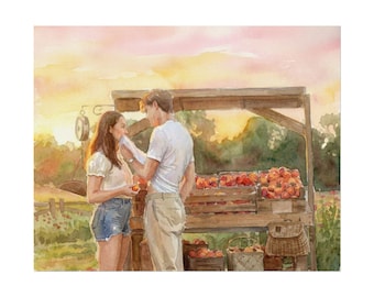The Summer I Turned Pretty Peach Scene Watercolor Poster | Textured Matte Art Print | Gift for TSITP Fans
