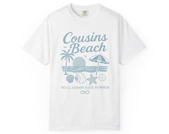 Kusiner strandfan T-shirt, Well Always Have Summer Infinity Tee, Sommaren jag blev ganska inspirerad merchandise, Unisex plaggfärgad T-shirt