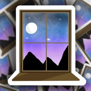 Twilight Evening Window Die Cut Sticker
