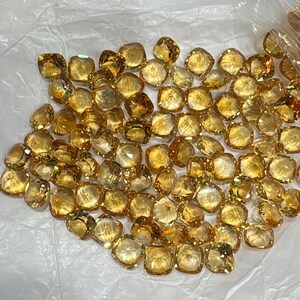 Amazing AAA Quality Natural Citrine Gemstone Calibration For Silver Jewelry,Faceted cushion 7mm, 10mm