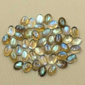 Labradorite Oval 5x7mm Calibrated Gemstone, Labradorite Cabochon Stone, Loose Gemstone, Loose Stone Cabs 45 Pcs lot