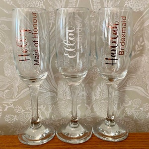 Bridal champagne flutes|Personalised|wedding|Gifts|Hen Do|Stag|Bridesmaid gifts|wedding party|Bride