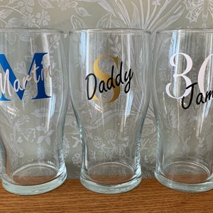 Personalised pint glass