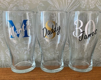 Personalised pint glass