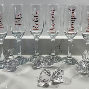 Gepersonaliseerde Prosecco/champagne glazen fluiten, perfect voor vrijgezellenfeesten, bruiloften, verjaardagen, prom, babyborrels, feestjes