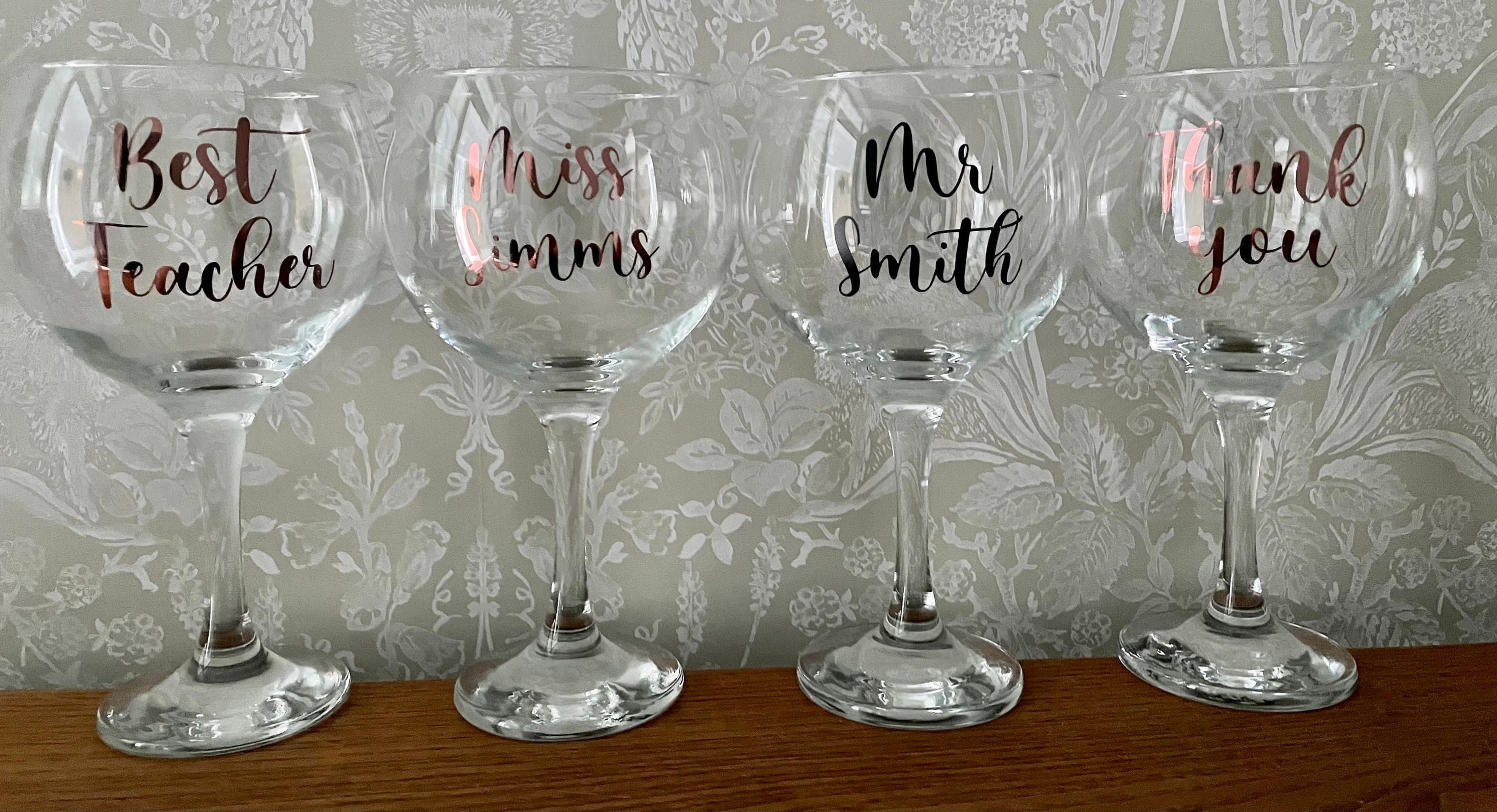 Personalised Teacher Gin Glass end of term gift best teacher thank you