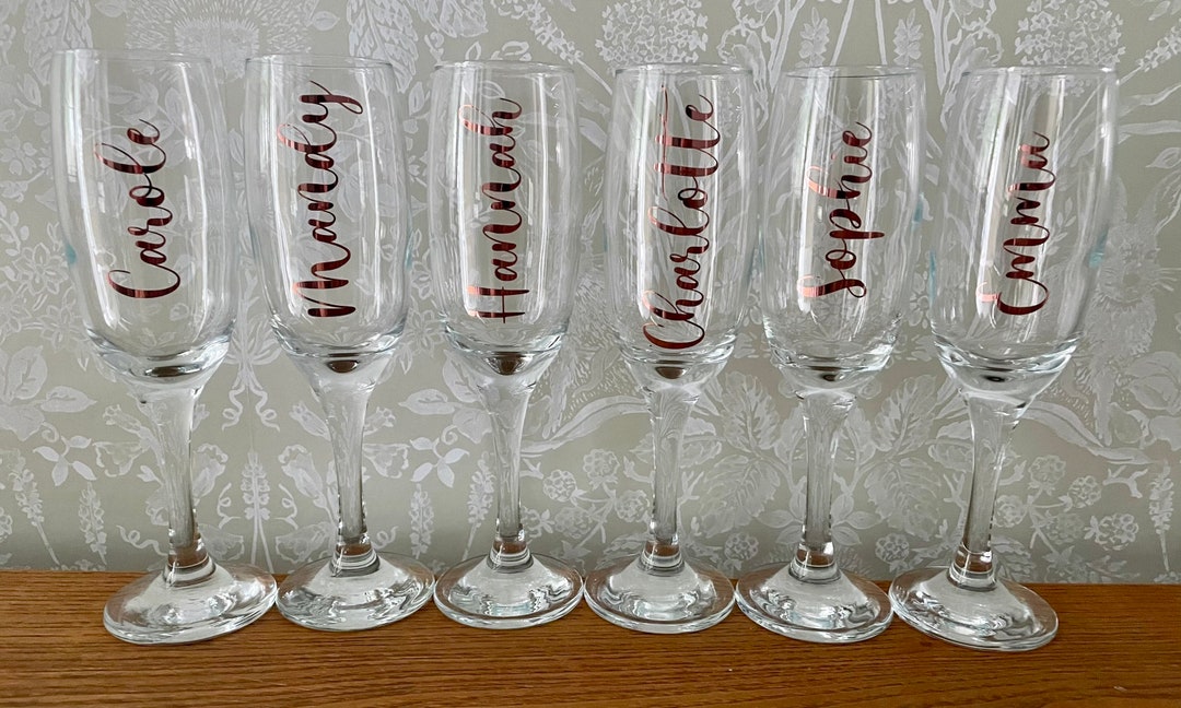 Flûtes personnalisées en verre de prosecco/champagne - Etsy France