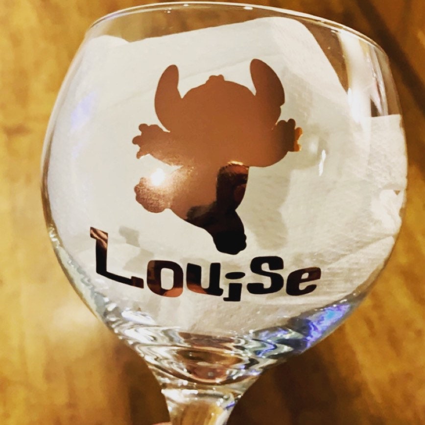Personalised Character Gin Glass Disney Pixar princesses
