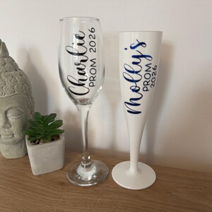 Prom Flutes Personalized Prom Champagne Flutes: White Plastic Party Glasses - Etsy UK