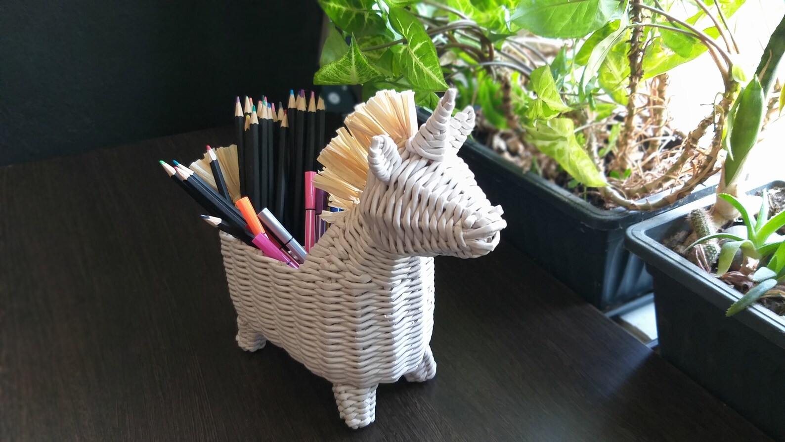 Unicorn desk organizer for kids pencil holder. Etsy