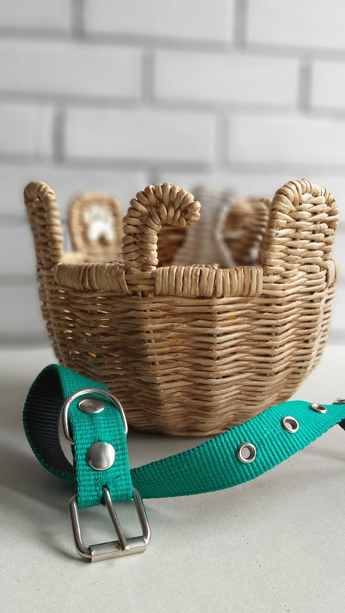 Dog toy storage. Small dog toy box. Wicker basket storage. Etsy