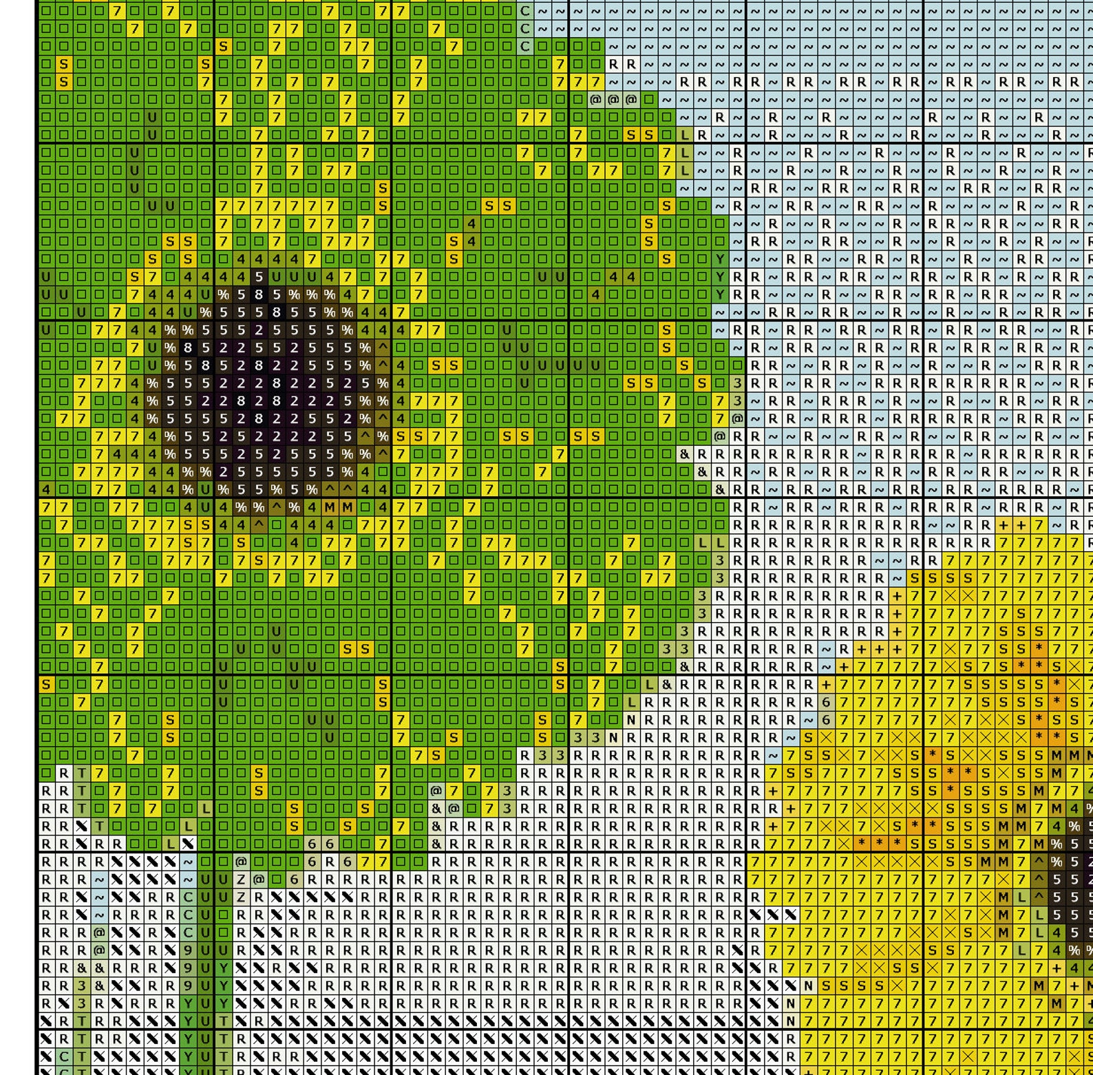 PDF Vintage Cross Stitch Pattern/Green Grass With Flower Etsy