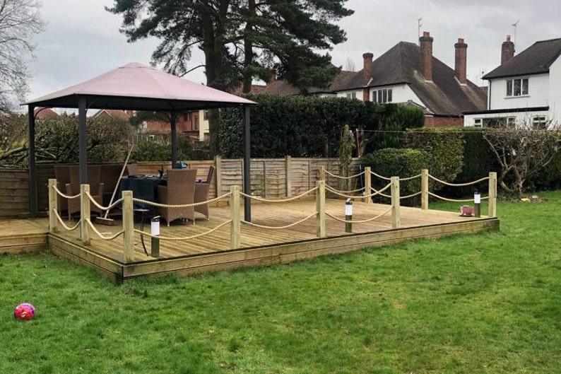 Wood/timber Post and Rope, NO DIG Kit! Richthepostman (28mm Single Rope ...