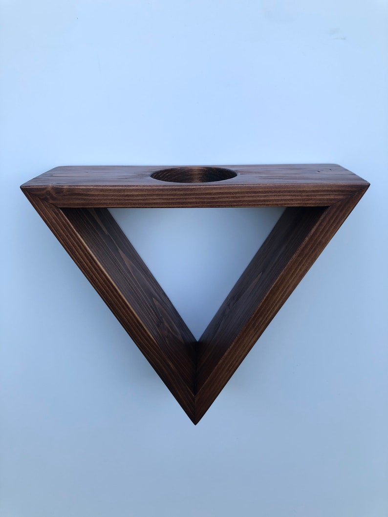 Geometric Wooden Wall Mounted Plant Stand Candle Holder Plant Pot Hanging Shelf Herb Garden