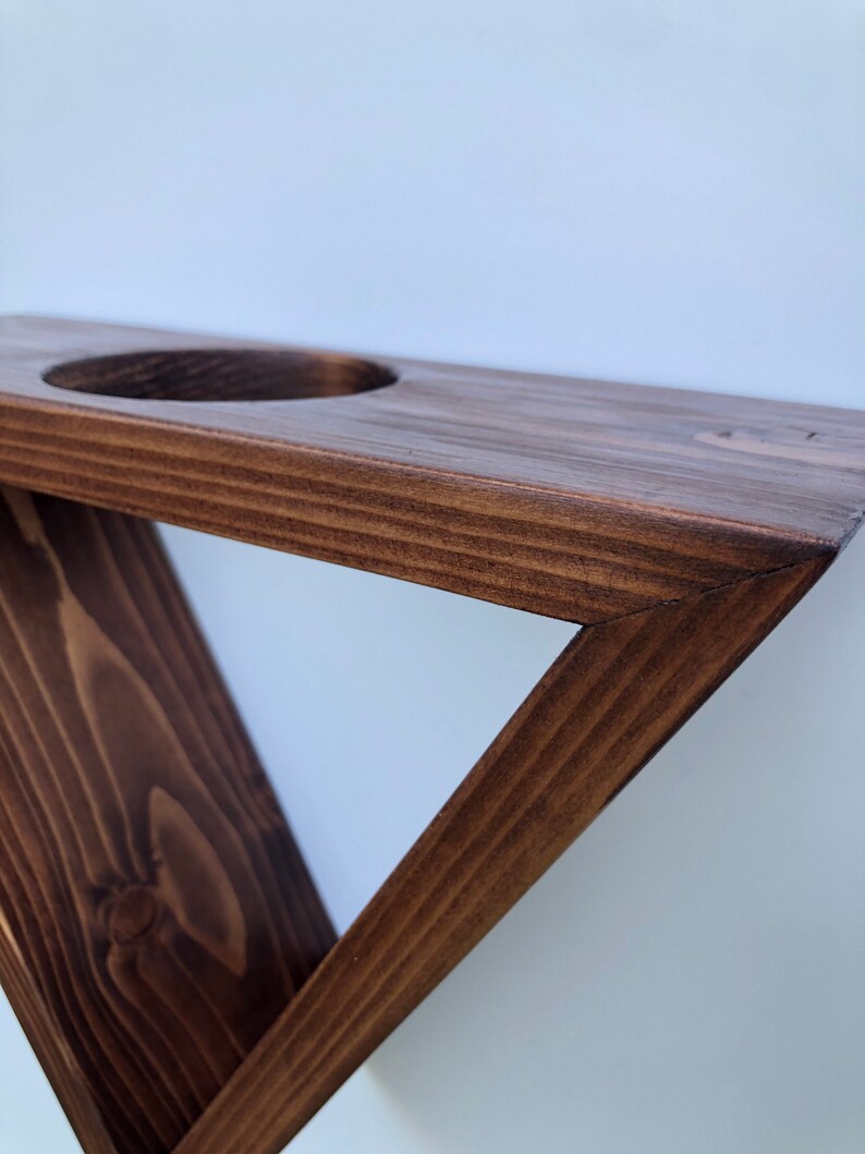 Geometric Wooden Wall Mounted Plant Stand Candle Holder Plant Pot Hanging Shelf Herb Garden