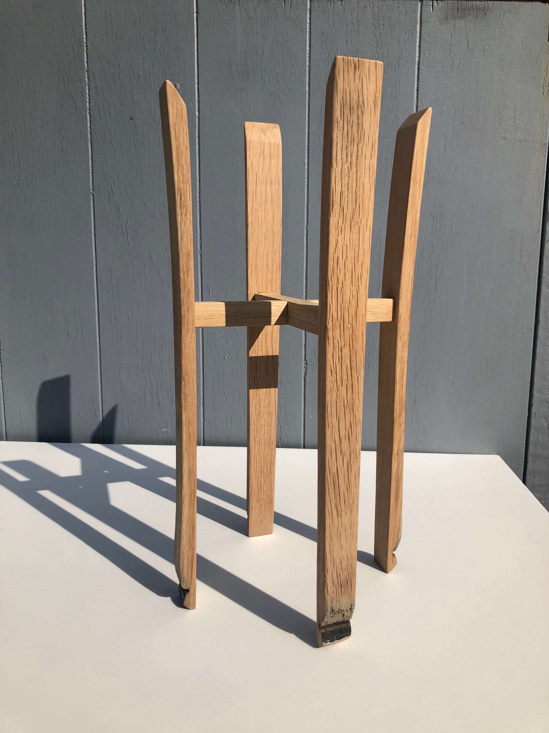 Wooden Plant Stand made from Recycled Oak Whisky Barrel Staves / Oak Plant Pot Stand / Planter