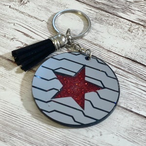 Winter Soldier Inspired Glitter Keychain | Bucky Barnes