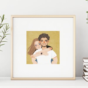 Personalized digital portrait, Couple portrait, Couple illustration, Custom portrait, Family portrait, Gift for him, Gift for her